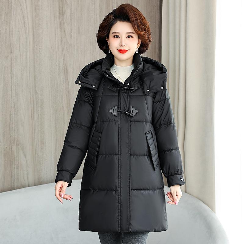 Cotton jacket mid-length down padded jacket women's Korean version loose padded jacket 2025 new winter jacket