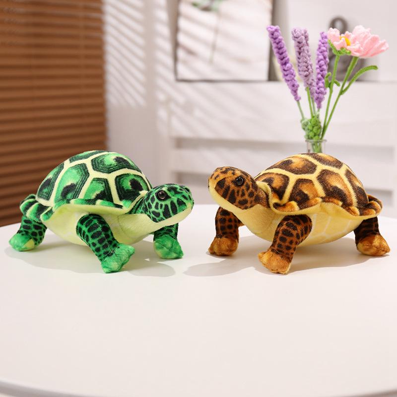 Cute simulation turtle doll plush toy sea creature green turtle doll children soothing rag doll