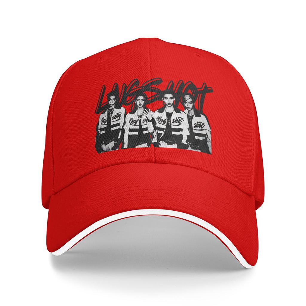 Lngshot Kpop Boy Group Sun Baseball Cap Summer Design Print Trucker Hat For Women Unisex Kpop Rock Snapback Cap