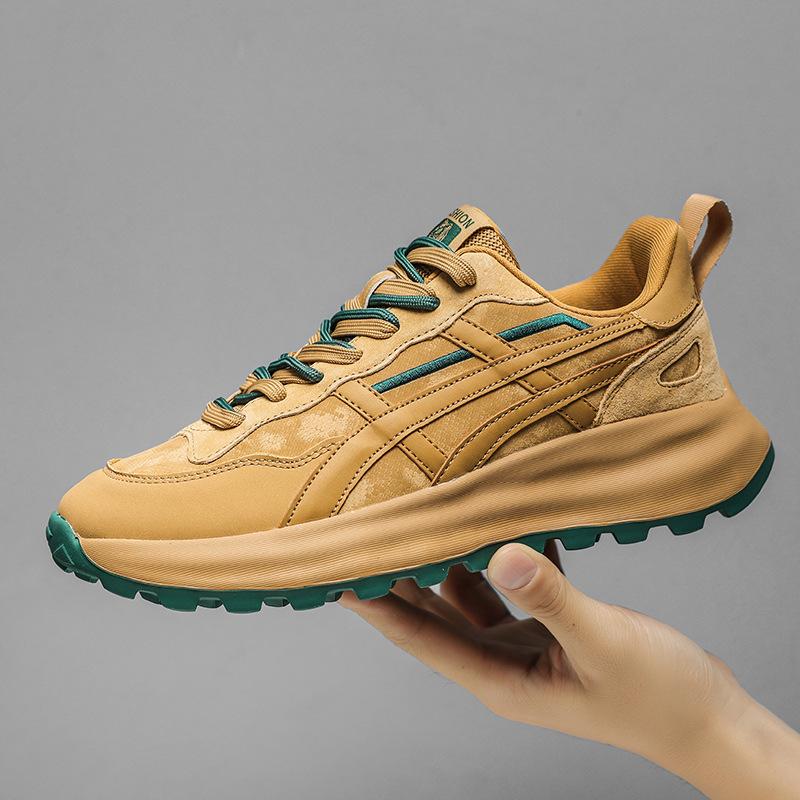 

Мужская обувь зимняя дышащая модная брендовая универсальная повседневная обувь для папы молодежная спортивная беговая нескользящая толстая подошва усиливающая прилив обувь 44 пшеничный