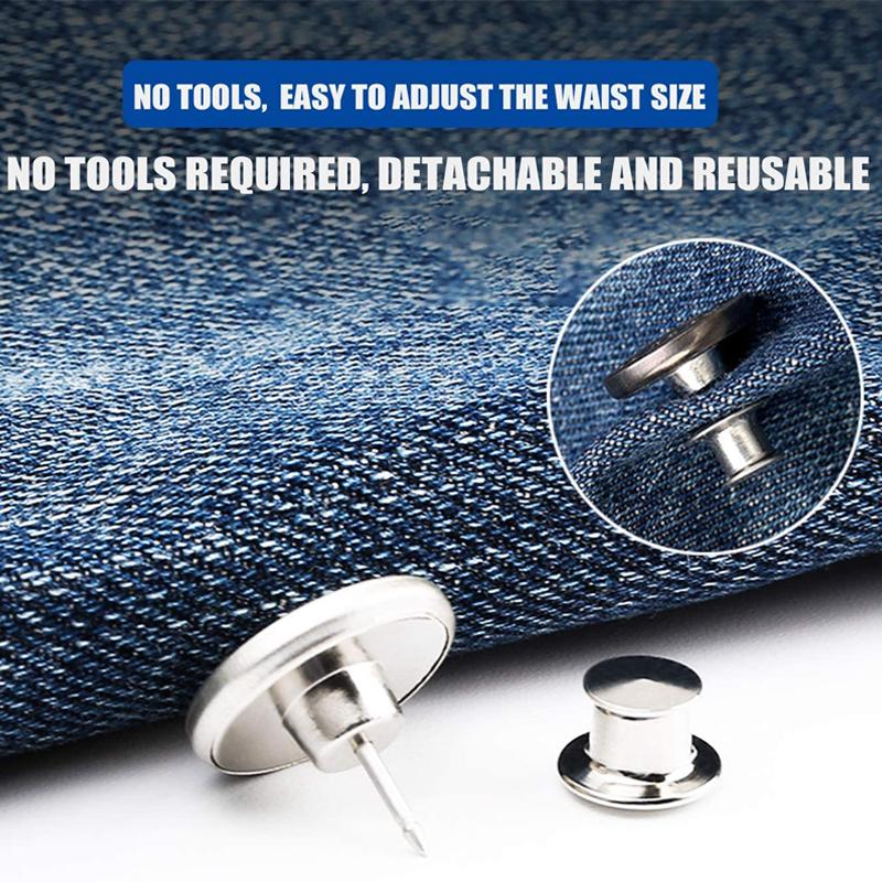 4/8/12Pcs Metal Detachable Jeans Buttons Snap Fastener Sewing-free Reduce Waist Pants Pins Buckles Clothing Garment Jeans Button