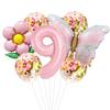 7Pcs Pink Butterfly 40inch Number Helium Balloon Set Gradient Happy Birthday Baby Shower Decor Birthday Party Wedding Balloon