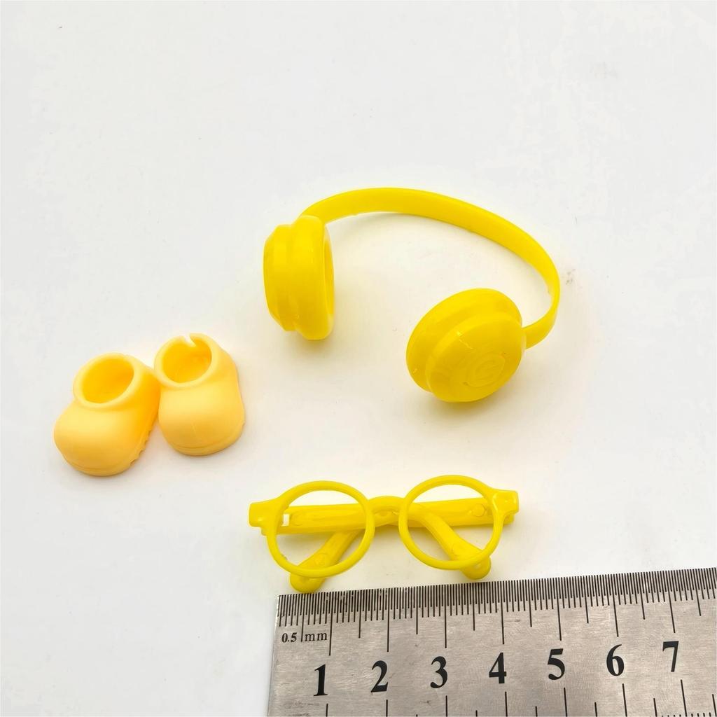 Heart Code Doll Accessories: Lensless Glasses, 4.0 Mini Labubu, Earphones, Shoes, and Three-Piece Set
