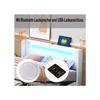 Lit rembourré - MUVOE - 140x200 - Bandes LED - Bluetooth - Chargeur USB
