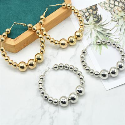 Fashion Explosion Simple C-shaped Electroplated Gold Earrings Imitation Pearl Earrings New Earrings