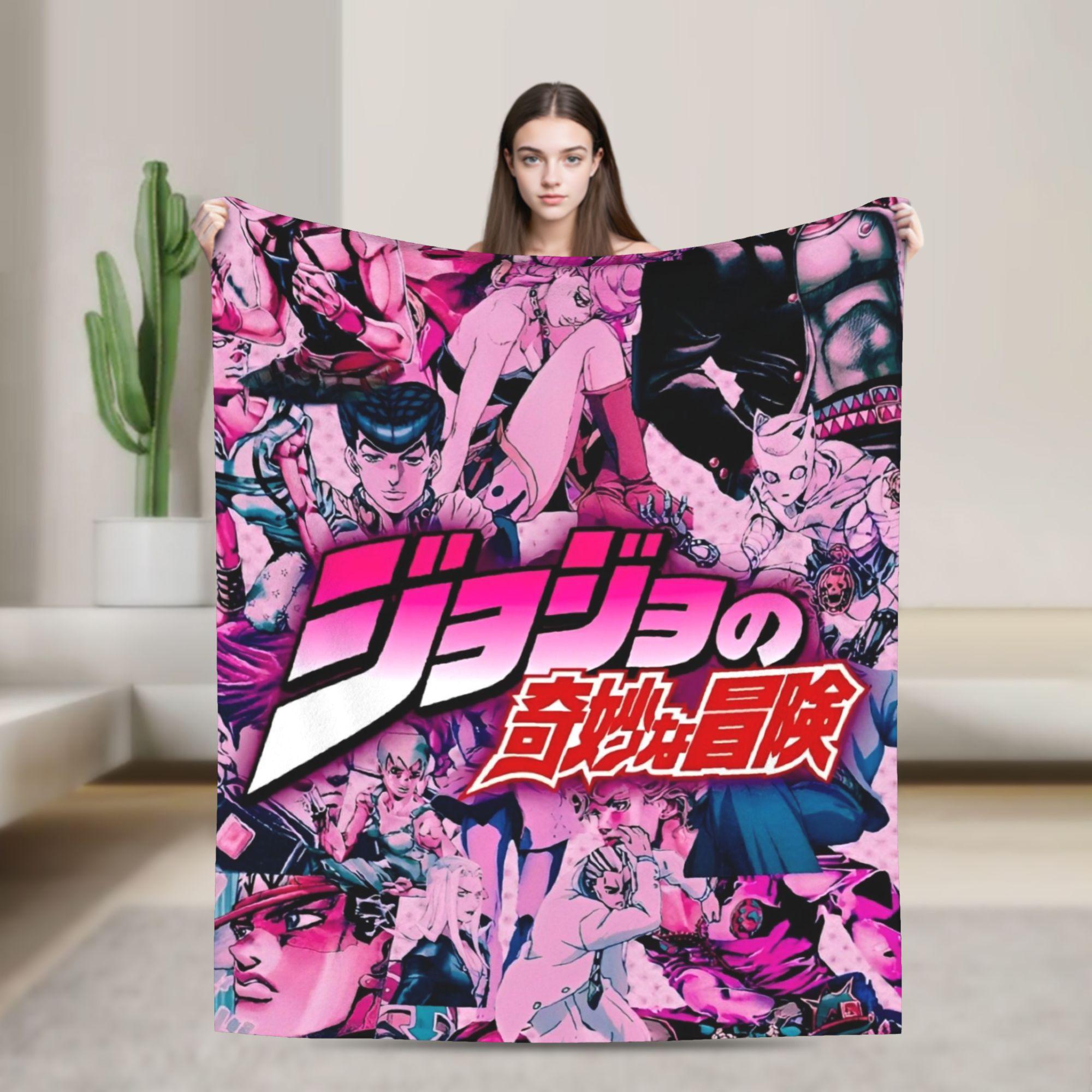 

JoJo s Bizarre Adventure японское аниме Плед с символикой Теплый Уютный Пушистый Пледы для Дивана Разных Размеров Пледы и Одеяла 100x150cm