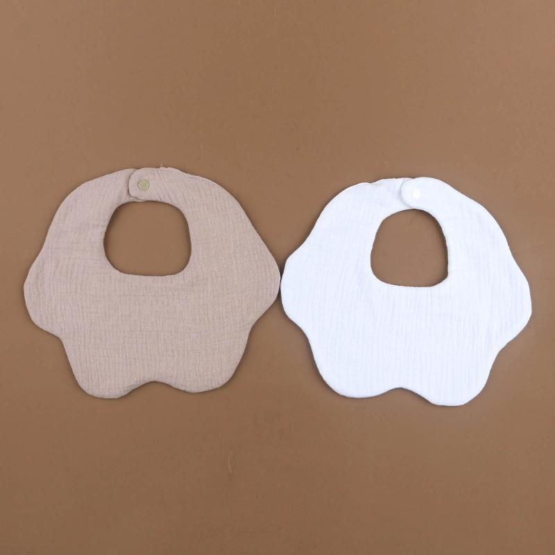 2PCS Baby Drooling Bib Burp Cloth for 0-24 Months Infants Cotton Saliva Towel Unisex Breathable Baby Bibs for Newborn