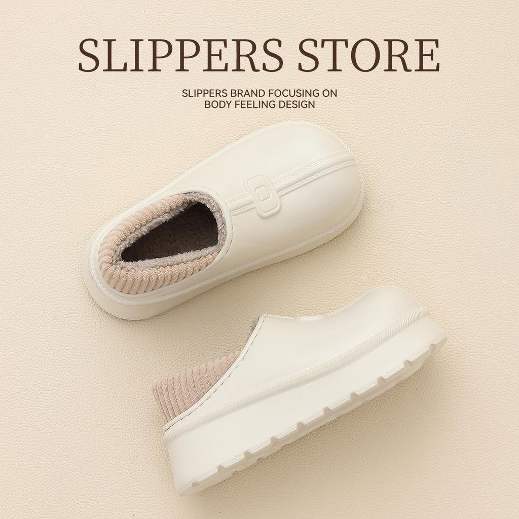 Taschenferse wasserdichte Baumwollschuhe dicke Sohle Winter Zuhause Wärme rutschfest Indoor Haushalts-Baumwollpantoffeln externer Verschleiß