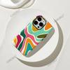 American Retro Color Wavy Pattern Apple 16 Mobile Phone Case 15pm Two-in-one Film Case iPhone17pm Anti-drop