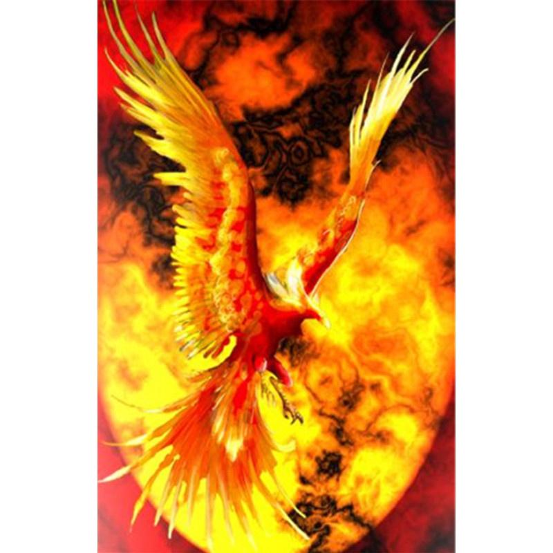 Pittura diamante 5D fai da te Fiamma Phoenix Diamante Ricamo Kit punto croce Completo strass Mosaico Decorazioni per la casa