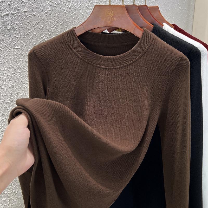 Long-sleeved Shirt for Women's Summer Wear Merino Wool Round Neck Waist Slim-fitting Bottoming Shirt