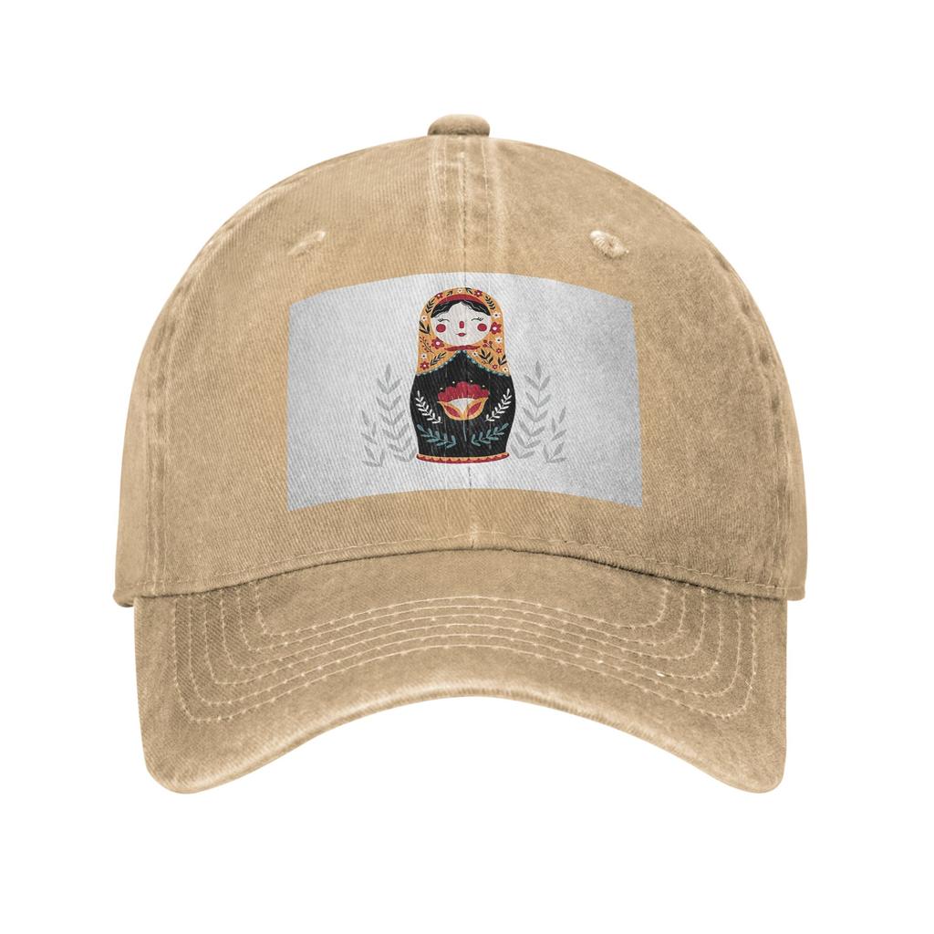 Matryoshka Russian Nesting Doll Washed Denim Cap Casual Baseball Caps Adjustable Hat Summer Unisex Baseball Hats
