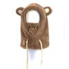 Cute bear hat mask integrated women's autumn and winter cycling to keep warm new rabbit hair windproof hat children's scarf