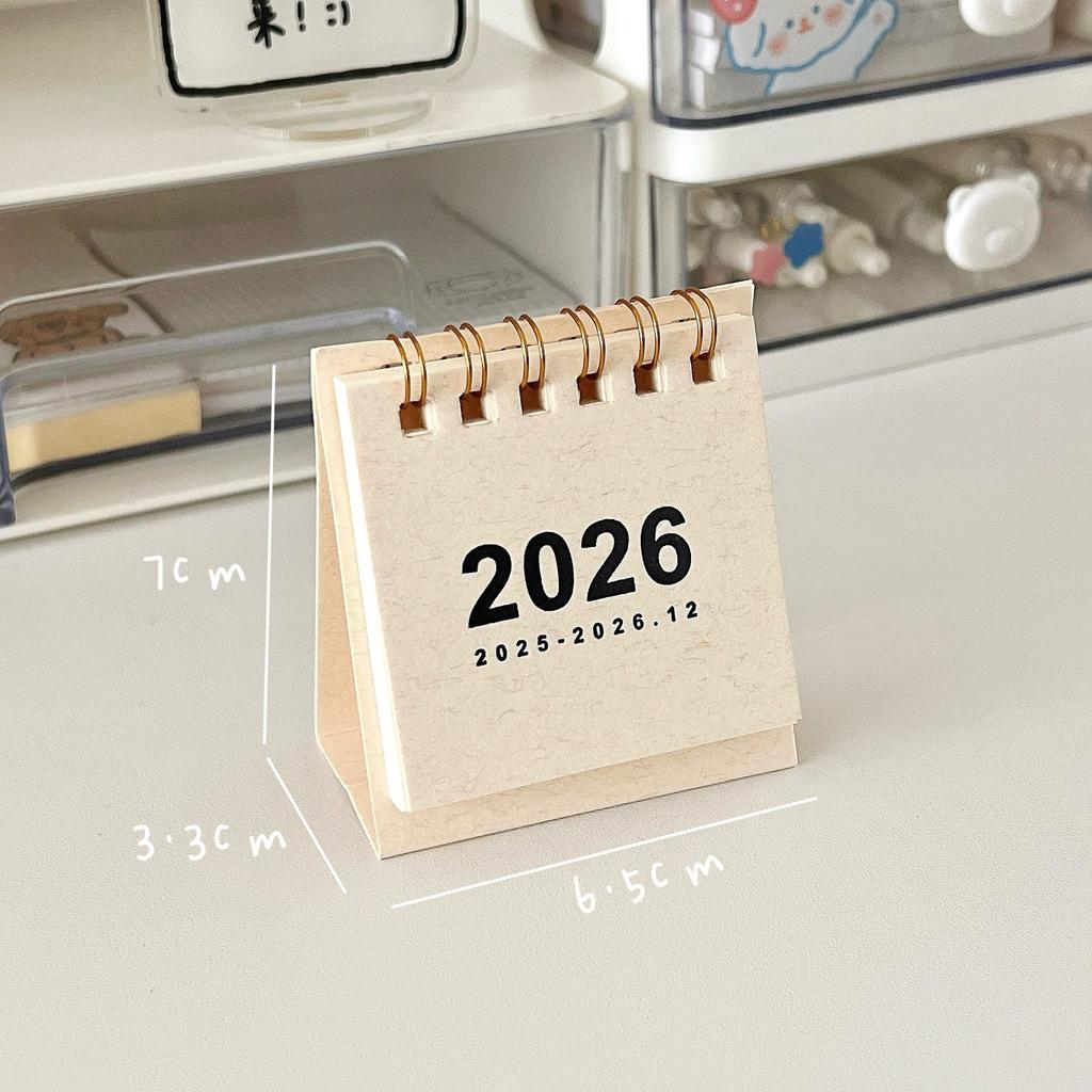 2026 Mini Desktop Calendar - Spiral-Bound Office Decor with Creative Designs, Perfect for Scheduling & Workspace Organization