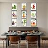 9Pcs Funny Weird Kitchen Wall Art Cute Cool Colorful Food Vegetable Painting Picture Wall Decor Whimsical Pickle Eclectic Food Art Poster Print