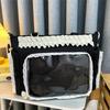 Zoete Lolita Transparante Poppen Badge Display Tas Kant Ruche Schouder Crossbody Tas Anime Ita Tas Casual Dames Messenger Bag