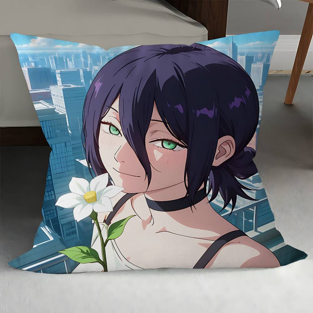

Reze Anime Pillow Cover Design Cushion Cover Decor Holiday Decorati 12x12Inch
