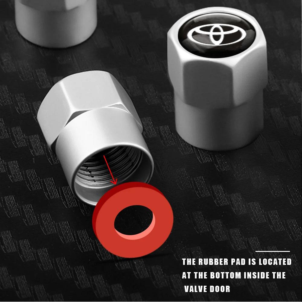 4Pcs Car Wheel Tire Valve Caps Air Stem For Toyota C-hr Rav4 Yaris Hilux Avensis Prius Auris Corolla Cross Tyre Plug Accessories