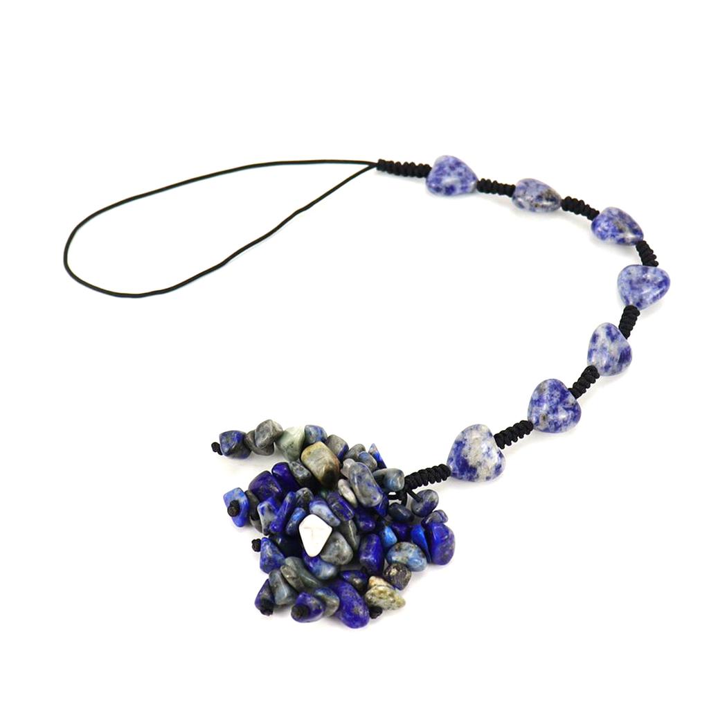 Car Crystal Pendant Natural Quartz Stone Rearview Mirror Ornaments Seven Chakra Heart-shaped Hanging Styling Accessories