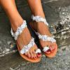 2024 Summer Floral Flat Women's Sandals - Plus Size Beach Shoes for Europe & America