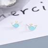Japanese & Korean S925 Silver Blue Whale Earrings for Girls