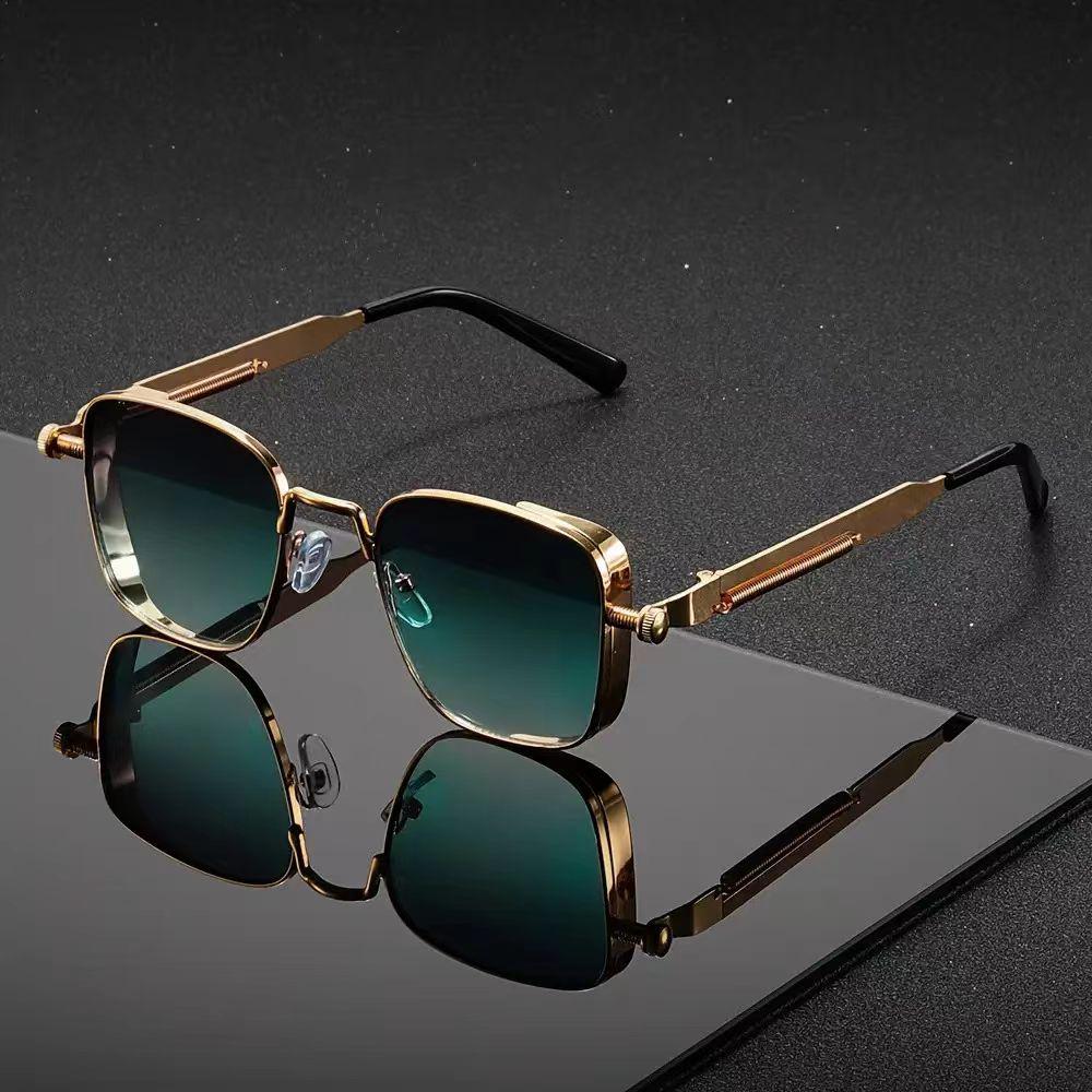 2025 Retro Square Steampunk Metal Sunglasses with Universal Fit