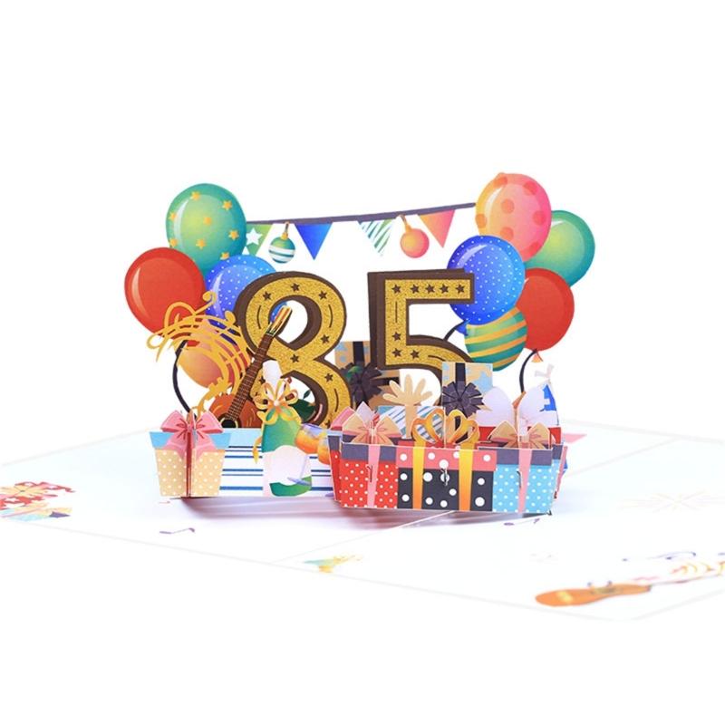 

Поздравительная открытка, PopUp открытка для детей на День Рождения, 3D открытка с цифрами возраста, Подарок на День Рождения, Показан ребенок