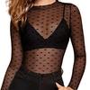 European & American Hot Style Lace Women's Mesh Club Top - See-through Base Shirt
