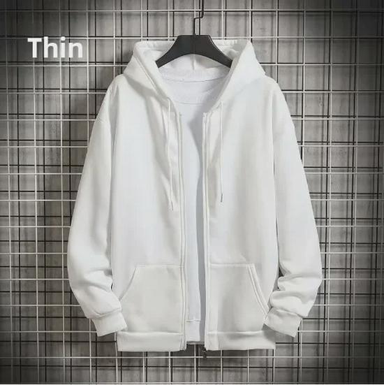 Cardigan Masculino Moderno com Capuz e Zíper - Moletom Casual de Cor Sólida para Outono e Inverno