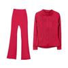 Women's Flare Pants & Jacket Set - Slim Fit Long Sleeve Outerwear for Running & Yoga