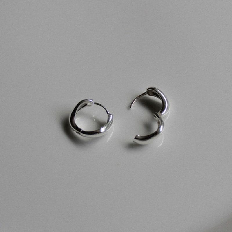 youngglow silver925 wave one touch earrings (2color)