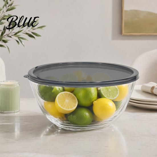 Salad Bowl with Lid Glass Lid Heat Resistant 4500ml Capacity Container