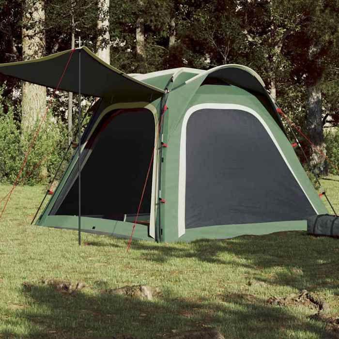 Tente de camping - vidaXL - 4 personnes - Imperméable - Système de dégagement rapide - Vert