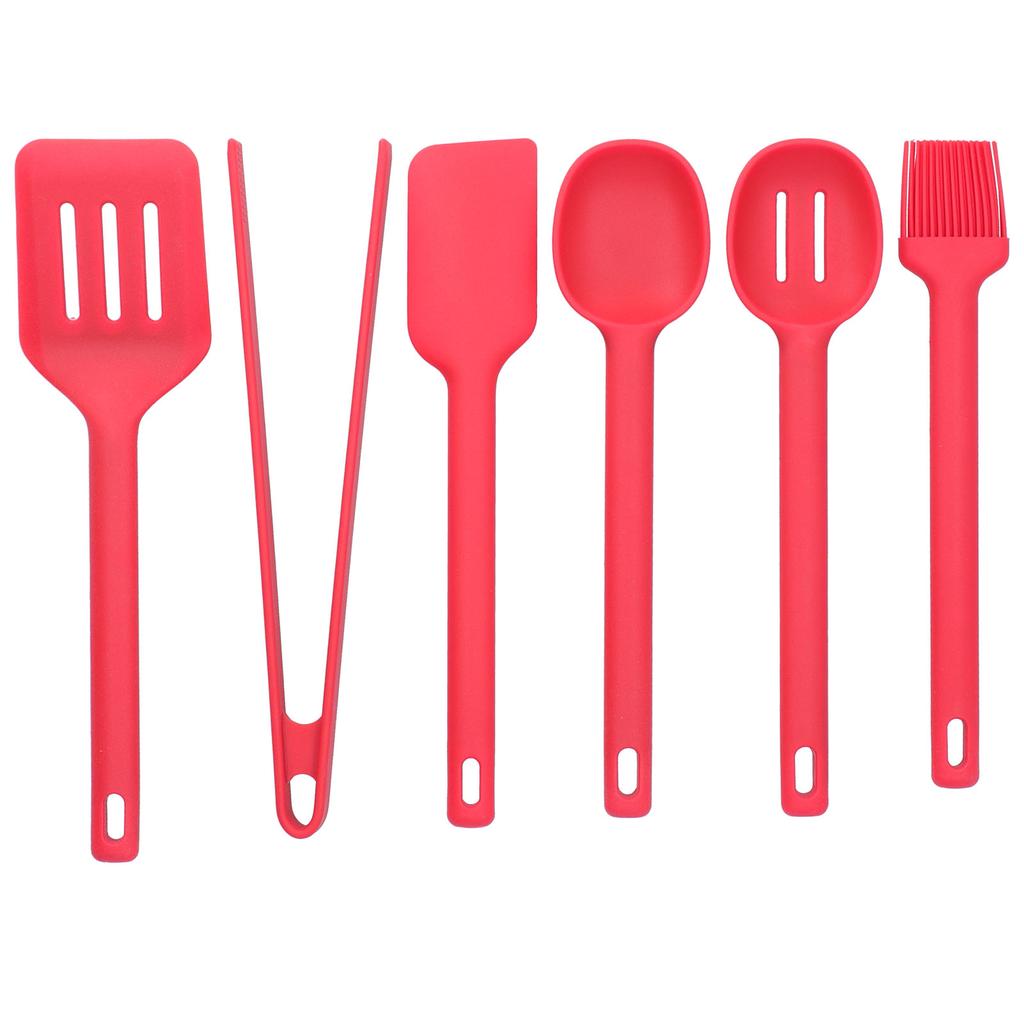 Kochutensilien 6 STÜCKE Lebensmittelqualität Silikon Wärmeisolierung Verbrühungsschutz Löffel Spatel Pinsel Schaufel Zange für Küche