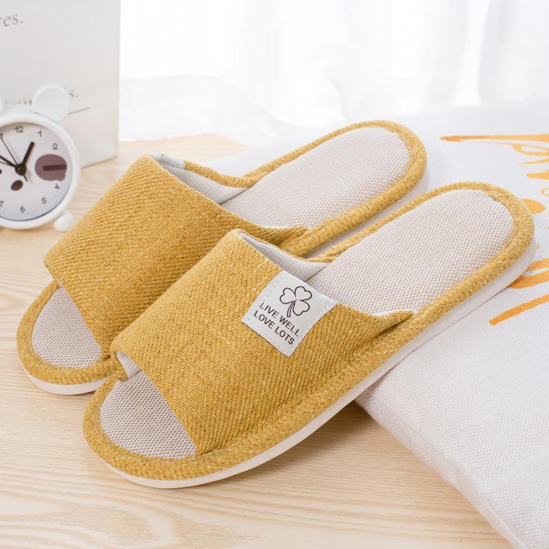 Unisex Letnie antypoślizgowe lniane kapcie do użytku wewnątrz pomieszczeń - oddychające, wygodne, całoroczne kapcie podłogowe