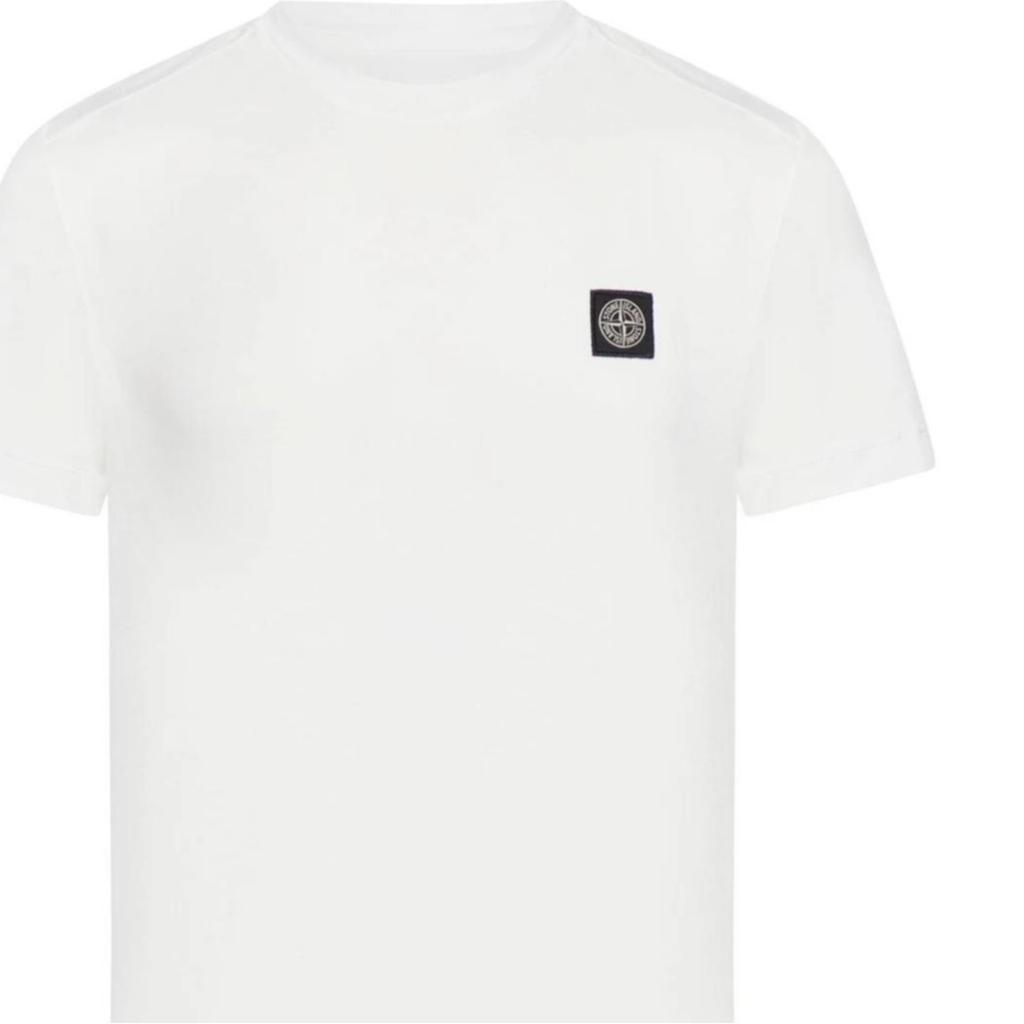 STONE ISLAND Logo Rundhals Kurzarm T-Shirt Herren Oberteile Weiß K1S152100039S0013-V0001