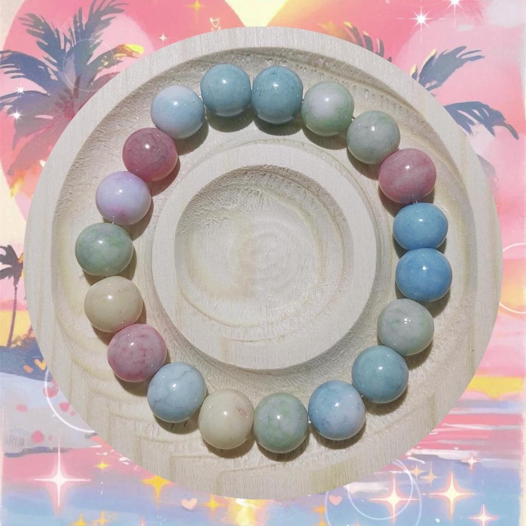 Zibo farbige Glasur Armbänder: Hochwertige, leichte Luxus-Kristallperlen im neuen chinesischen Stil mit Dezhen-Keramik.