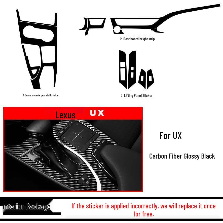 Starry Sky Carbon Fiber Console Sticker for 19-20 Lexus UX Interior Gear Shift Modification