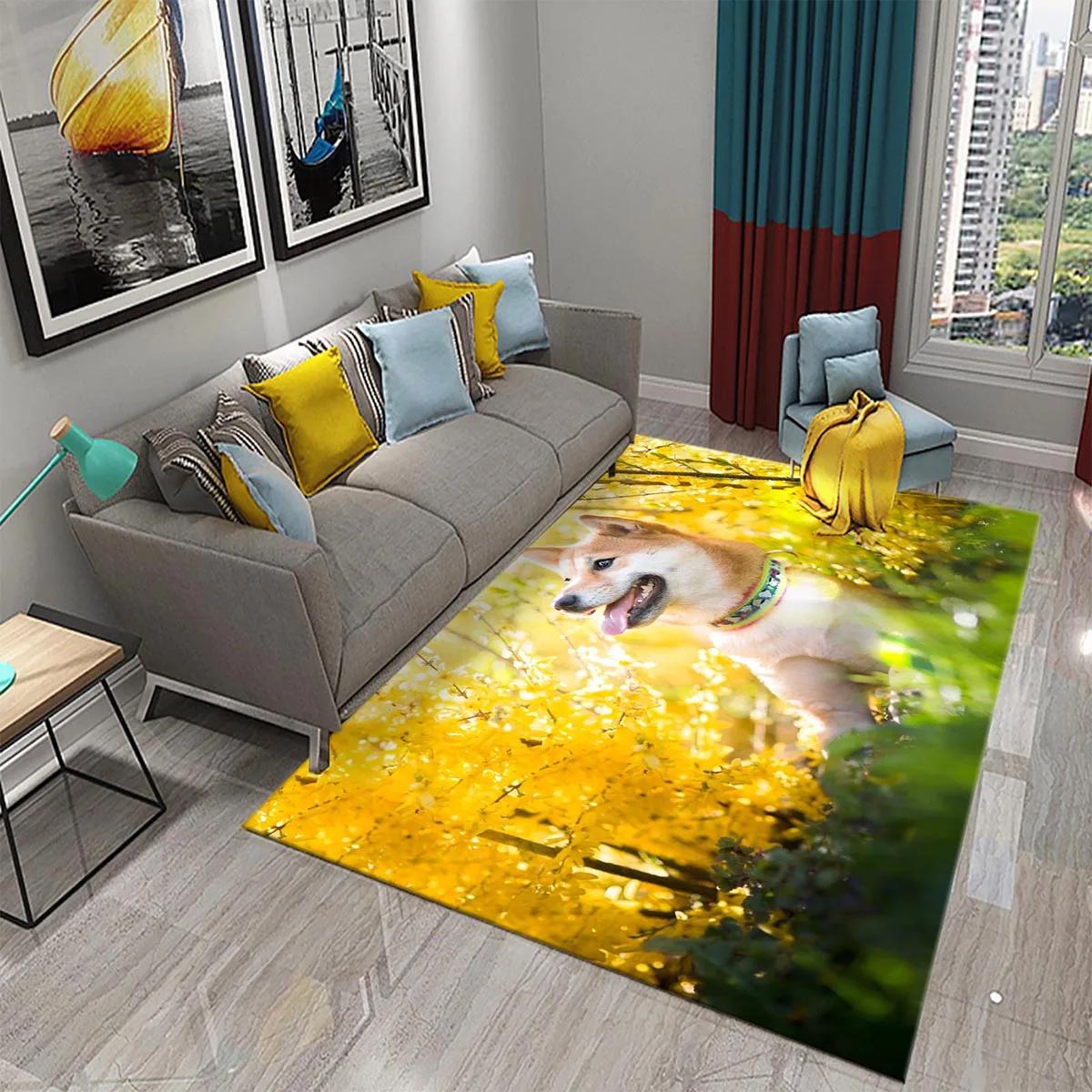 

Cute Shiba Inu Carpet Lovely Dog Rugs for Bathroom Entrance Non-slip Doormat Bedroom Living Room Decor Area Mat Welcome Carpet 40x60cm 16x24 inch