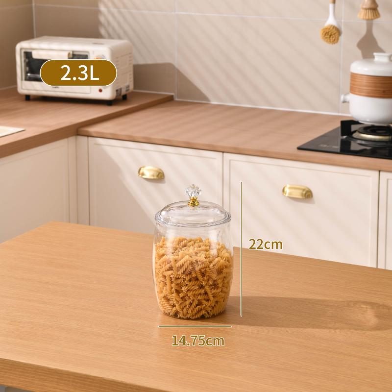 Transparent Flour Grains Storage Jar With Lid Sealed Grains Storage Box Wide Mouth Candy Cookie Jar Tea Kitchen Organizer