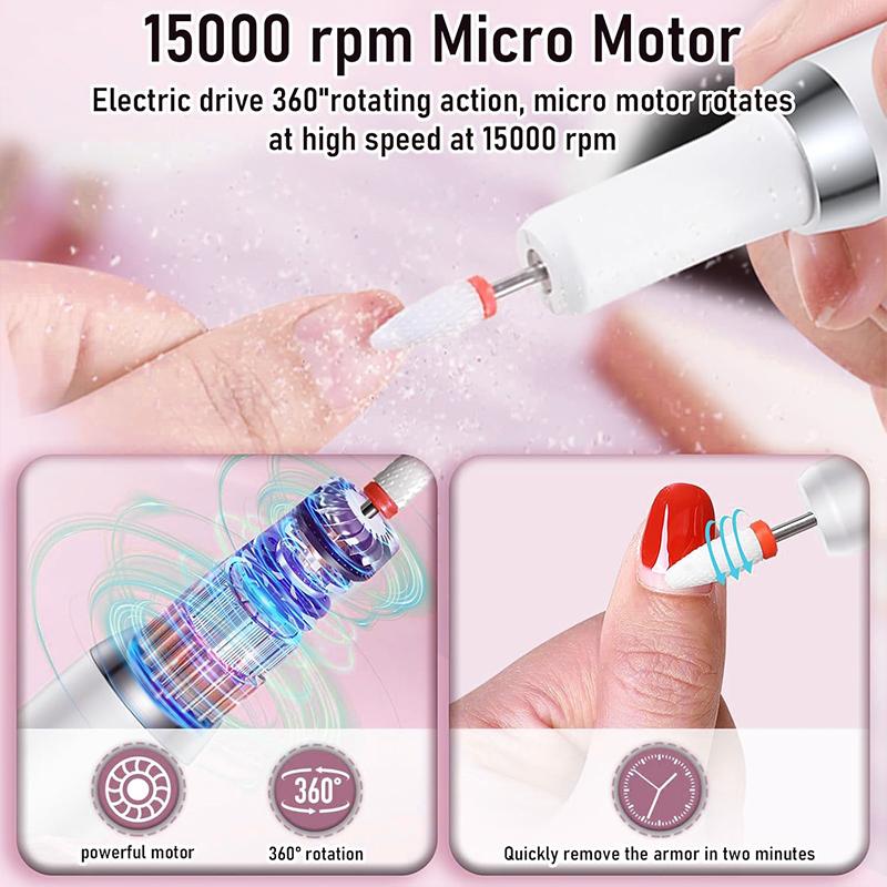 Electric Nail Polisher Drill Professional Skin Removal Art Sanding File Pen Nails Grinding Polishing Dead Manicure Machine Care