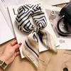 Elegant Silk-Like Square Scarf Women Korean Style Print Neck Lightweight 70x70cm Nylon Fashion Accessory