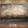 2D Banner 1 Piece, Plain Wood Floor and Vintage Texture - Movable Decoration | Vintage Brick Grain | Wood Floor Effect