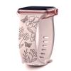 Floral Engraved Strap For Apple Watch Band 40mm 44mm 41mm 49mm 45mm 38mm 42mm Silicone Bracelet Iwatch Series 9 7 Se 6 8 Ultra 2
