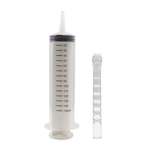 Multi-Purpose Irrigator, 150ml Plastic Syringe with Nozzle for Vaginal and Anal Cleansing, Enema, Water Supply, Feeding, Cleansing, and Injection