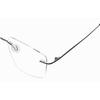 RSINC Randlose Fassung/Brille/Brille für Männer & Frauen Nicht faltbar N1 (857117 50-18-138, Schwarz Schwarz) 857117 50-18-138, Schwarz Schwarz