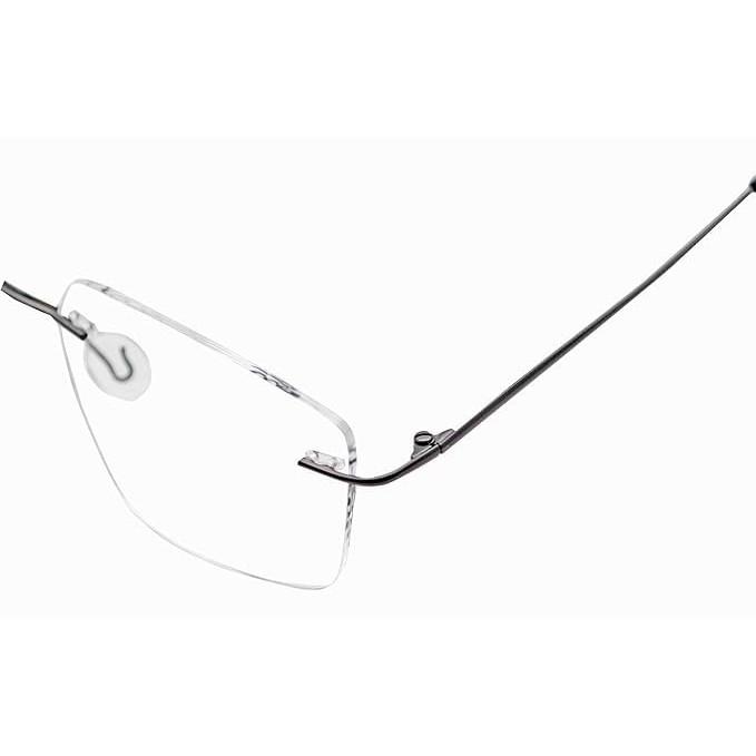 RSINC Randlose Fassung/Brille/Brille für Männer & Frauen Nicht faltbar N1 (857117 50-18-138, Schwarz Schwarz) 857117 50-18-138, Schwarz Schwarz