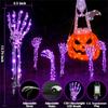 5Pcs 18in Halloween Skeleton Hands Decoration Glowing Lights, Skeleton Hand Garden Lights, Horror Garden Decoration Stakes
