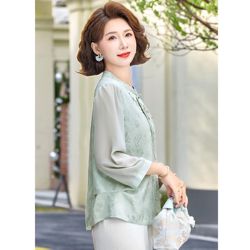 Women's Elegant Floral Chiffon Short-Sleeve Blouse