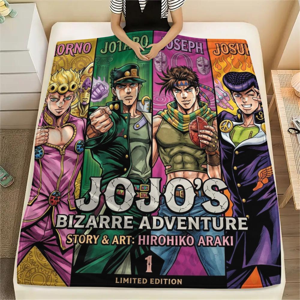 1 Stück Jojo's Bizarre Adventure Gemusterte Flanelldecke Geeignet für Alle Jahreszeiten Für Heimdekoration Wärme Und Komfort Geschenke Weihnachtsgeschenk